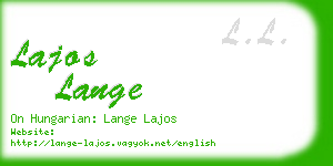 lajos lange business card